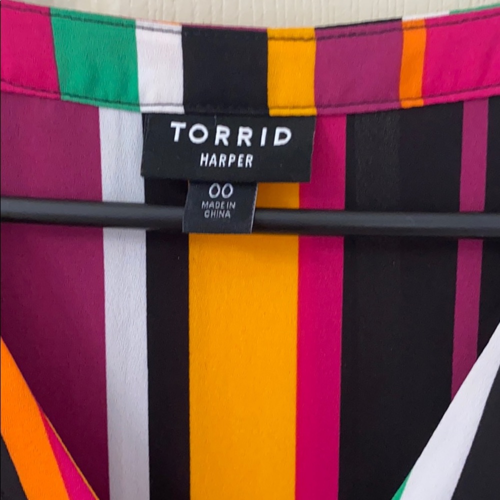 Torrid multi color striped blouse - Picture 2 of 4